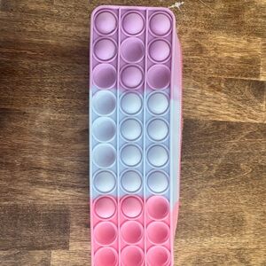 Pink and White Pop It Fidget Pencil Case